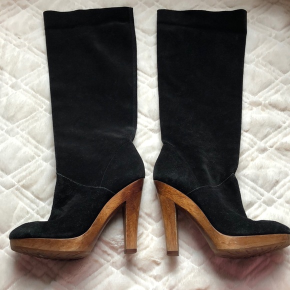 KORS Michael Kors Shoes - Michael kors black suede leather heeled boots 8